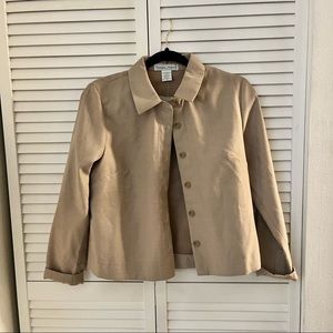 Brown button down shirt in small